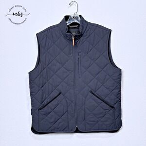 J.Crew Sussex Quilted Vest Diamond Pattern Padded Preppy Heritage Blue Men L